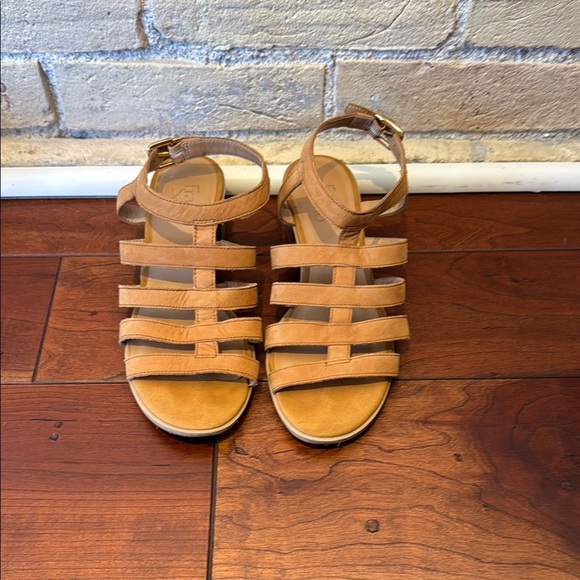 Franco Sarto Tan Suede Strappy Sandals - Picture 2 of 5